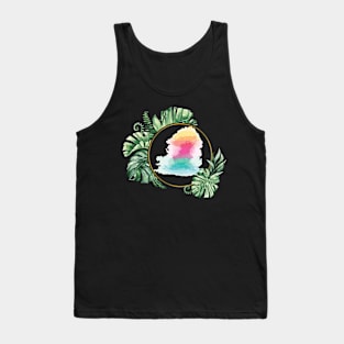 Colorful clouds among green leaves Tank Top